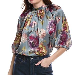 Rebecca Taylor Silk Simone Fleur Blouse Size 12, NWOT